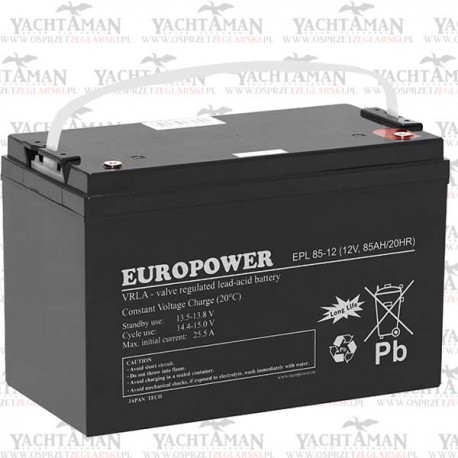 Akumulator EUROPOWER EPL 12V 85Ah, Akumulator AGM