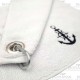 Ręcznik żeglarski z karabińczykiem 30x50cm i motywem kotwicy w eleganckiej tubie Biały