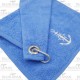 Ręcznik żeglarski z karabińczykiem 30x50cm i motywem kotwicy w eleganckiej tubie niebieski