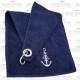 Ręcznik żeglarski z karabińczykiem 30x50cm i motywem kotwicy w eleganckiej tubie Granatowy