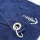 Ręcznik żeglarski z karabińczykiem 30x50cm i motywem kotwicy w eleganckiej tubie Granatowy
