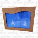 Zestaw 2 ręczników żeglarskich 50x100 i 70x140cm i motywem kotwicy w eleganckim opakowaniu Niebieskie
