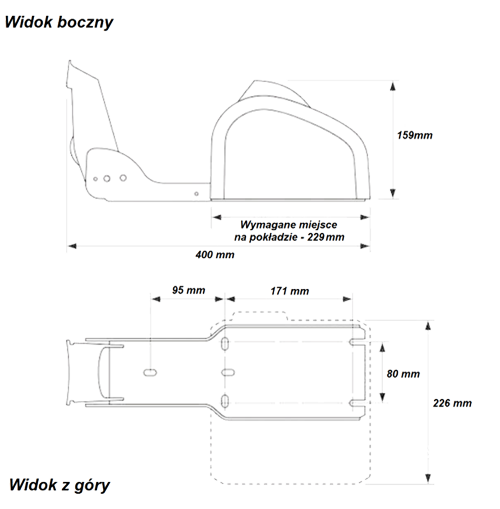 Schemat budowy windy kotwicznej Trac Deckboat 40